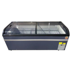 Arc-shaped automatic defrosting chest island freezer