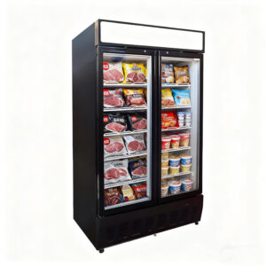 Double door freezer showcase